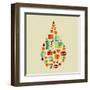 Coffee Icons Drop Illustration-cienpies-Framed Art Print