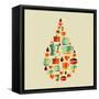 Coffee Icons Drop Illustration-cienpies-Framed Stretched Canvas