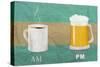 Coffee in the AM, Beer in the PM-Lantern Press-Stretched Canvas