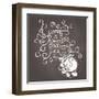 Coffee Is Always Good Idea - on Chalkboard-ONiONAstudio-Framed Art Print