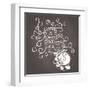 Coffee Is Always Good Idea - on Chalkboard-ONiONAstudio-Framed Art Print