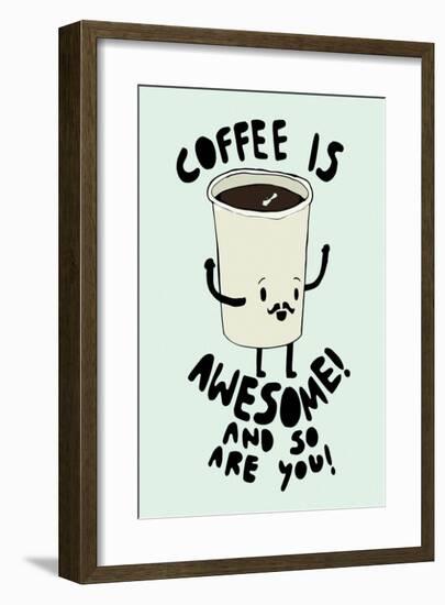 Coffee Is Awesome - Tom Cronin Doodles Cartoon Print-Tom Cronin-Framed Giclee Print