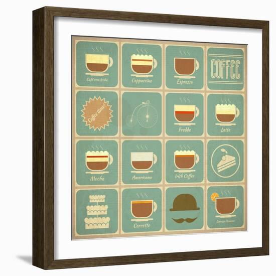 Coffee Labels Set-elfivetrov-Framed Art Print
