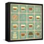 Coffee Labels Set-elfivetrov-Framed Stretched Canvas