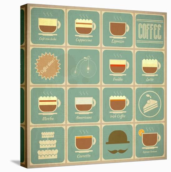 Coffee Labels Set-elfivetrov-Stretched Canvas