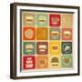 Coffee Labels-elfivetrov-Framed Art Print