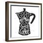 Coffee Lettering-TashaNatasha-Framed Art Print