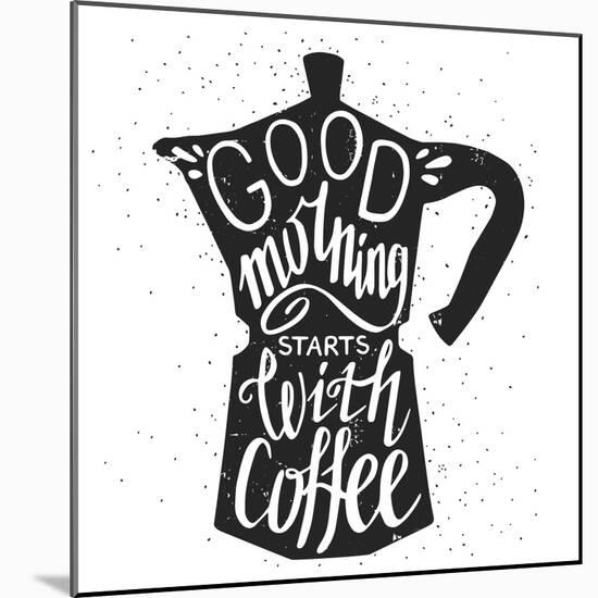 Coffee Lettering-TashaNatasha-Mounted Art Print