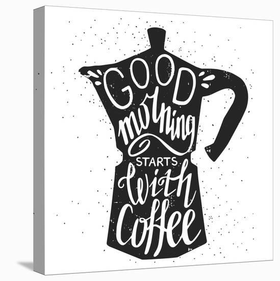 Coffee Lettering-TashaNatasha-Stretched Canvas