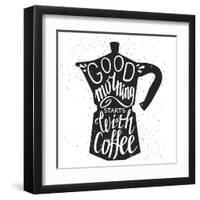 Coffee Lettering-TashaNatasha-Framed Art Print