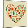 Coffee Love Beans Illustration-cienpies-Mounted Art Print