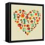 Coffee Love Beans Illustration-cienpies-Framed Stretched Canvas