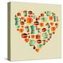 Coffee Love Beans Illustration-cienpies-Stretched Canvas