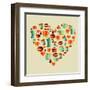 Coffee Love Beans Illustration-cienpies-Framed Art Print