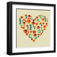 Coffee Love Beans Illustration-cienpies-Framed Art Print