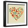 Coffee Love Beans Illustration-cienpies-Framed Art Print