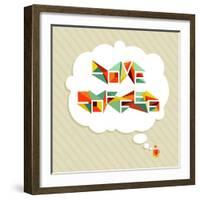 Coffee Love Bubble-cienpies-Framed Art Print