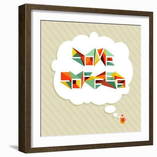 Coffee Love Bubble-cienpies-Framed Art Print