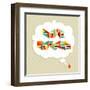 Coffee Love Bubble-cienpies-Framed Art Print