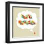 Coffee Love Bubble-cienpies-Framed Art Print