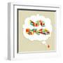 Coffee Love Bubble-cienpies-Framed Art Print