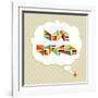 Coffee Love Bubble-cienpies-Framed Art Print