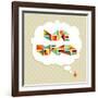 Coffee Love Bubble-cienpies-Framed Art Print