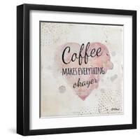 Coffee Makes Everything Okayer-Britt Hallowell-Framed Art Print