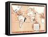 Coffee Map of the World-null-Framed Stretched Canvas