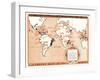 Coffee Map of the World-null-Framed Art Print