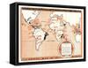 Coffee Map of the World-Found Image Press-Framed Stretched Canvas