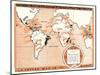 Coffee Map of the World-Found Image Press-Mounted Giclee Print