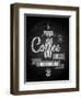 Coffee Menu Design Chalkboard Background-Pushkarevskyy-Framed Art Print