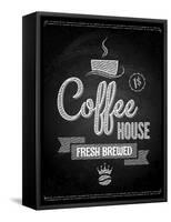 Coffee Menu Design Chalkboard Background-Pushkarevskyy-Framed Stretched Canvas
