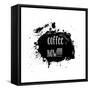 Coffee Now Paint Splatter-Jan Weiss-Framed Stretched Canvas