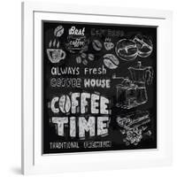 Coffee on Chalkboard-bioraven-Framed Art Print