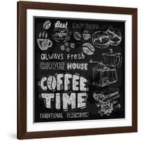 Coffee on Chalkboard-bioraven-Framed Art Print