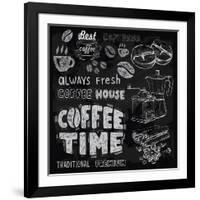 Coffee on Chalkboard-bioraven-Framed Art Print