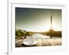 Coffee on Table and Eiffel Tower in Paris-Iakov Kalinin-Framed Photographic Print