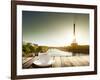 Coffee on Table and Eiffel Tower in Paris-Iakov Kalinin-Framed Photographic Print