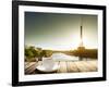 Coffee on Table and Eiffel Tower in Paris-Iakov Kalinin-Framed Photographic Print