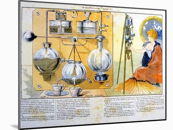 Coffee or Tea Making Machine Heated by a Small Spirit Lamp, 1900-null-Mounted Giclee Print
