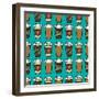 Coffee Pattern.-TashaNatasha-Framed Art Print