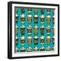 Coffee Pattern.-TashaNatasha-Framed Art Print