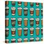 Coffee Pattern.-TashaNatasha-Stretched Canvas