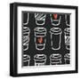 Coffee Pattern.-TashaNatasha-Framed Art Print