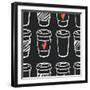 Coffee Pattern.-TashaNatasha-Framed Art Print