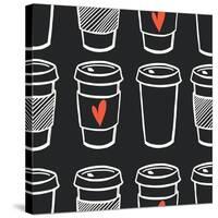 Coffee Pattern.-TashaNatasha-Stretched Canvas