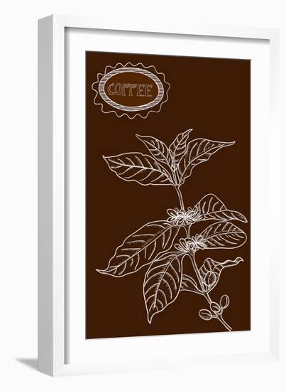 Coffee Plant Illustration-cienpies-Framed Art Print