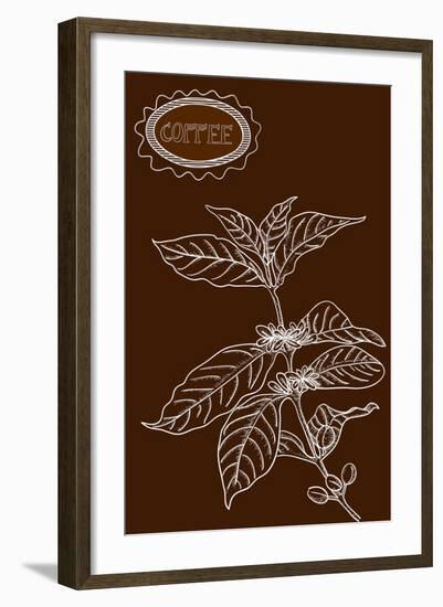 Coffee Plant Illustration-cienpies-Framed Art Print